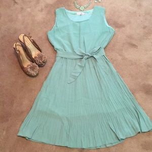 Teal Pleated Dress